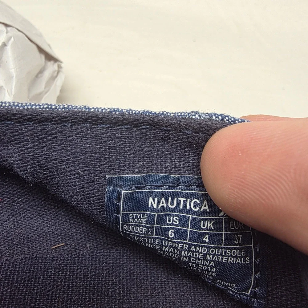 Nautica Rudder 2 Espadrille Flats Women 6 Blu Anchor Print Nautical Slip On Shoe